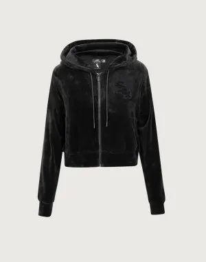 Pro Standard Chicago White Sox Triple Black Velour Zip Hoodie