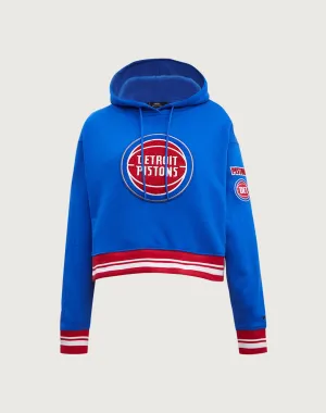 Pro Standard Detroit Pistons Retro Classic Rib Cropped Hoodie