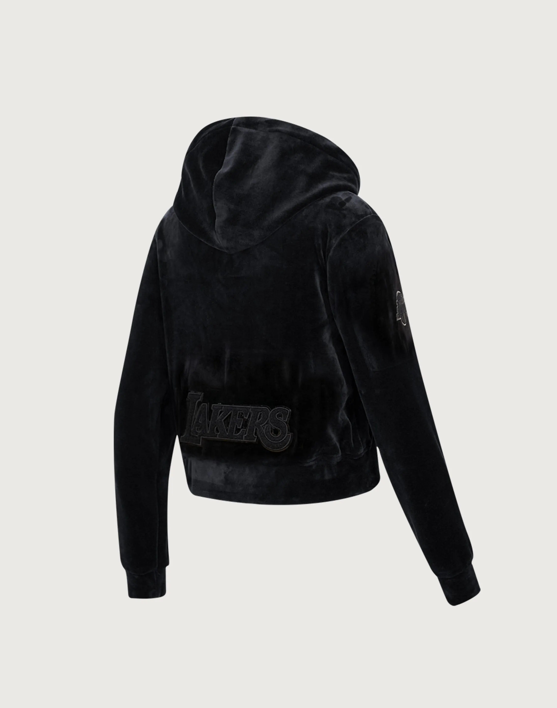 Pro Standard Los Angeles Lakers Triple Black Velour Zip Hoodie