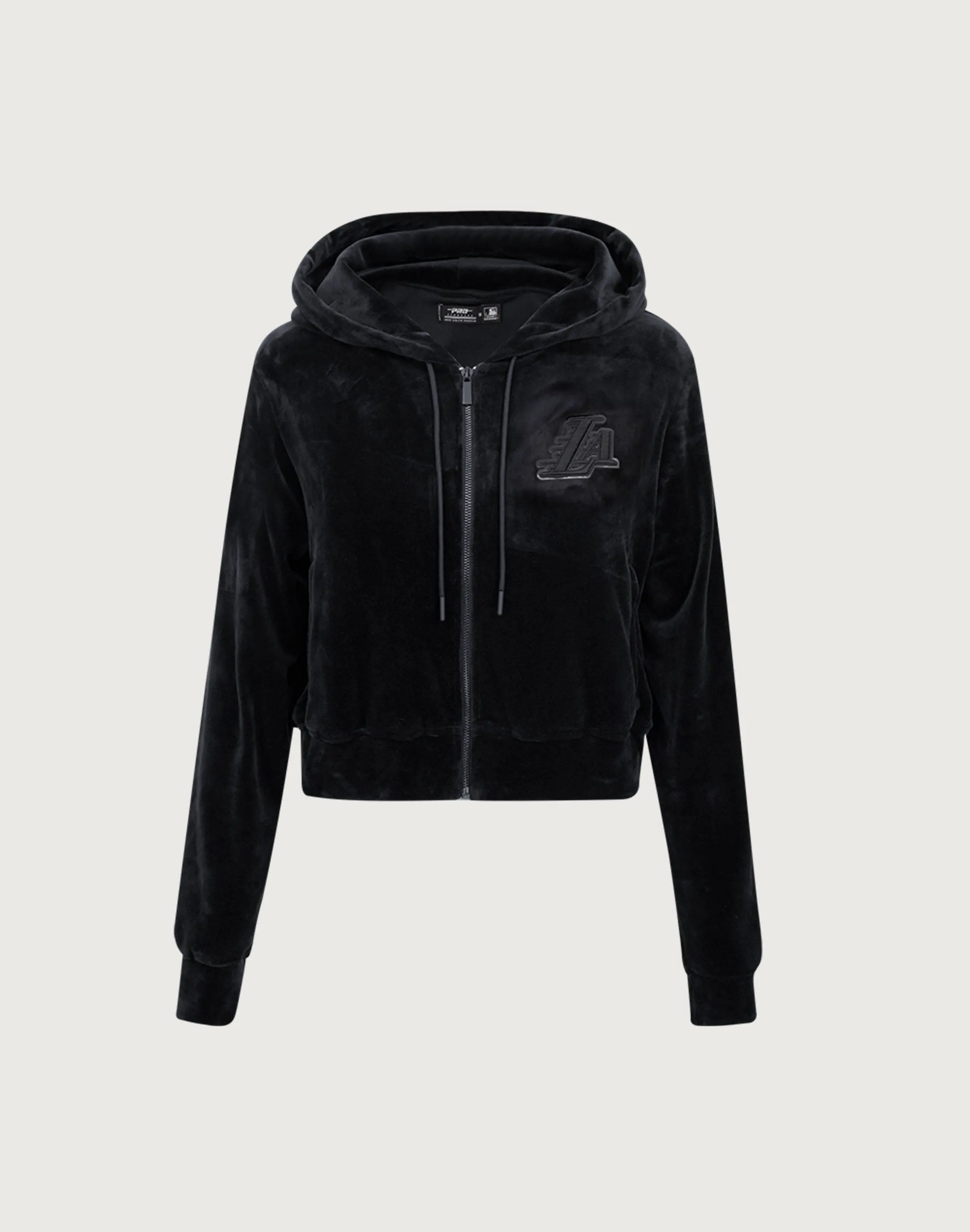 Pro Standard Los Angeles Lakers Triple Black Velour Zip Hoodie