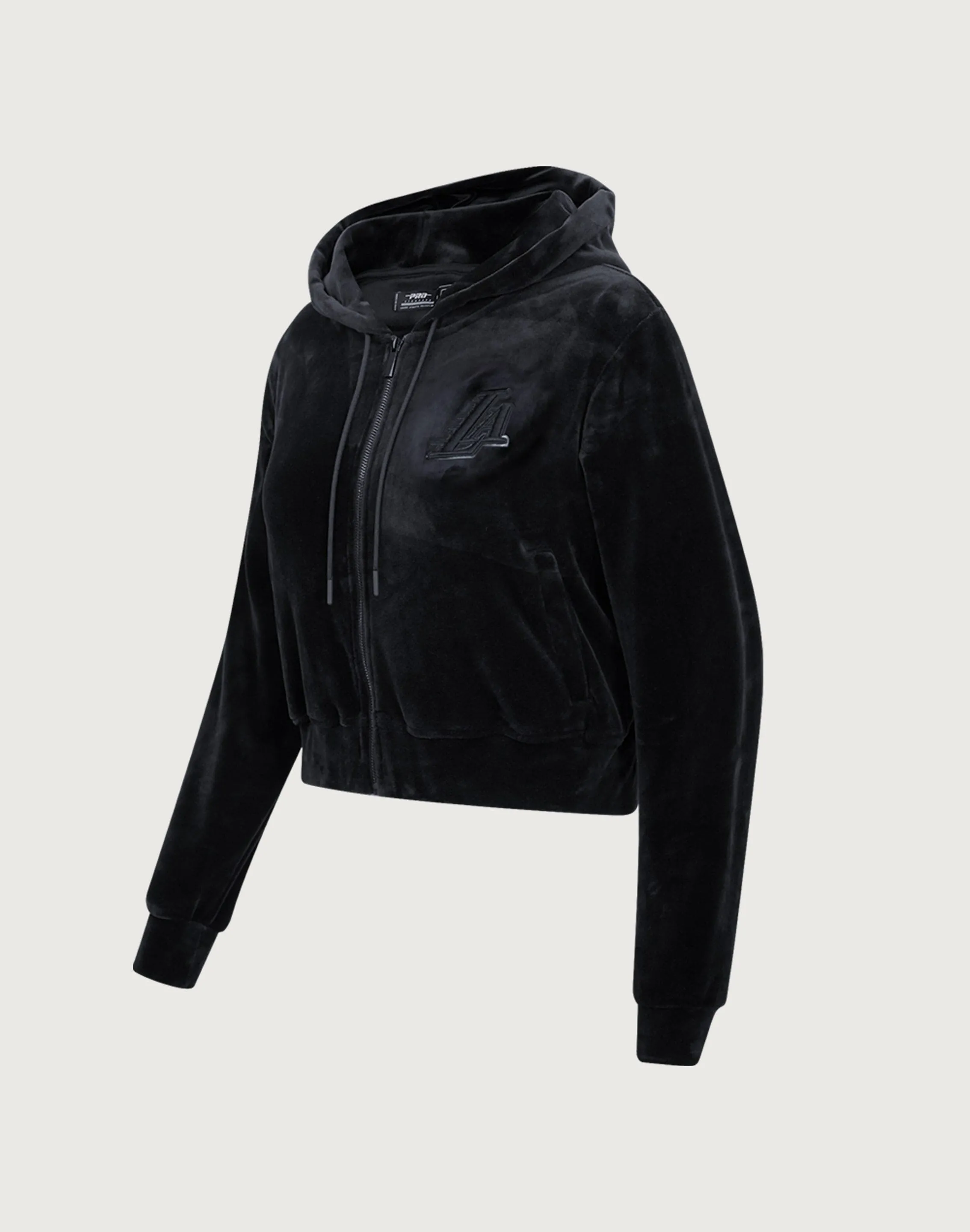 Pro Standard Los Angeles Lakers Triple Black Velour Zip Hoodie