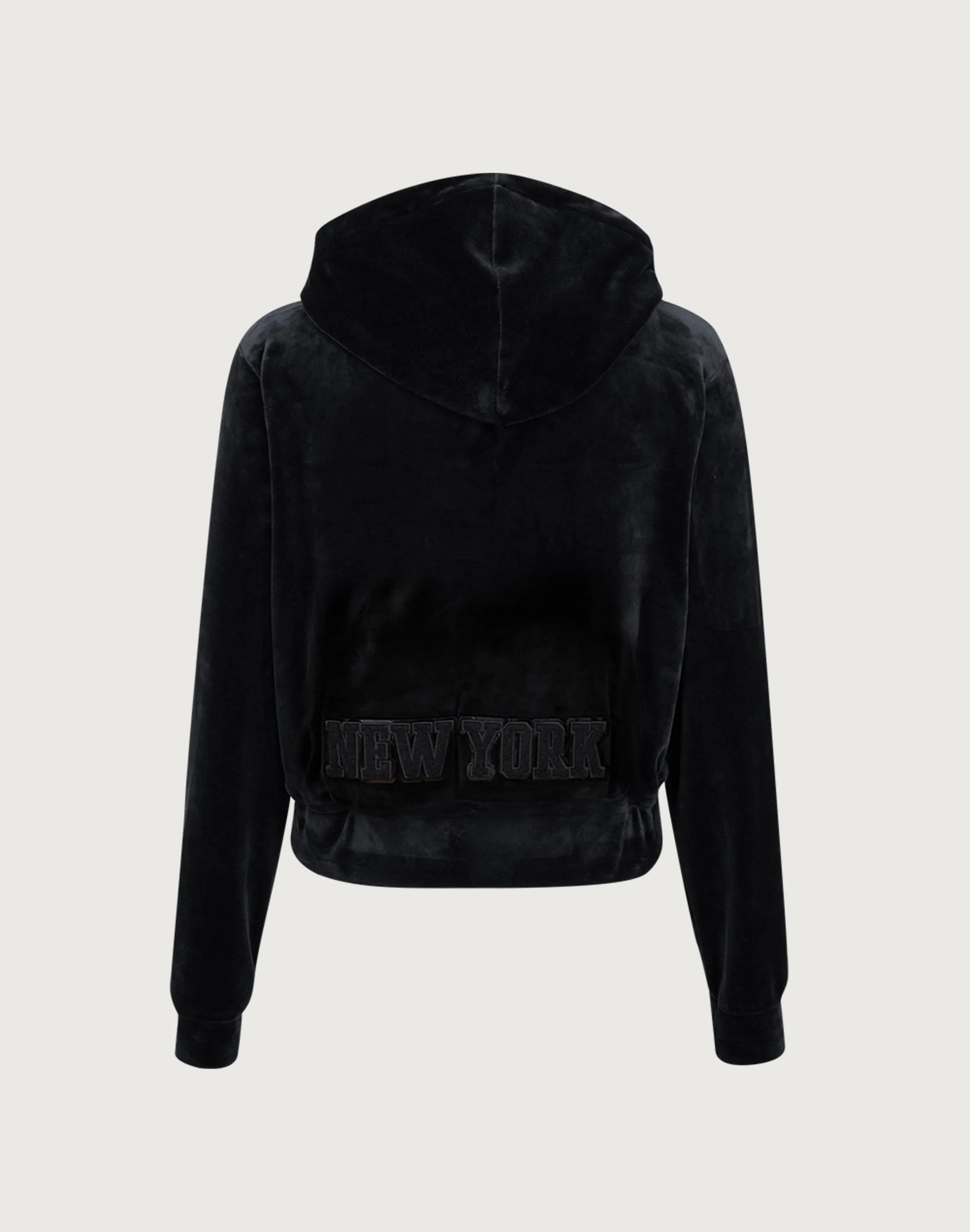 Pro Standard New York Knicks Triple Black Velour Zip Hoodie