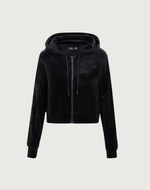 Pro Standard New York Knicks Triple Black Velour Zip Hoodie