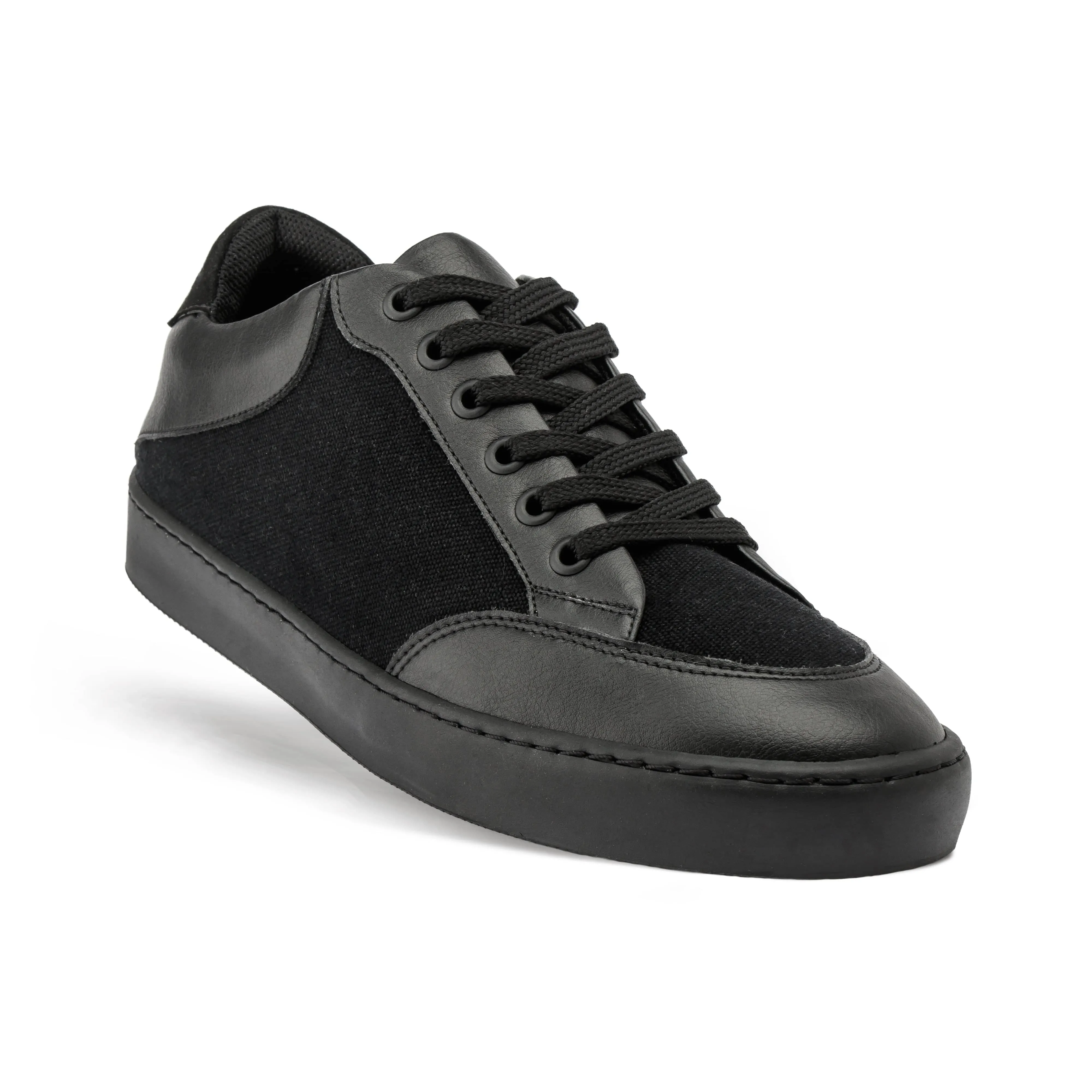 RC Recycled Vegan Leather Trainers | Off Black