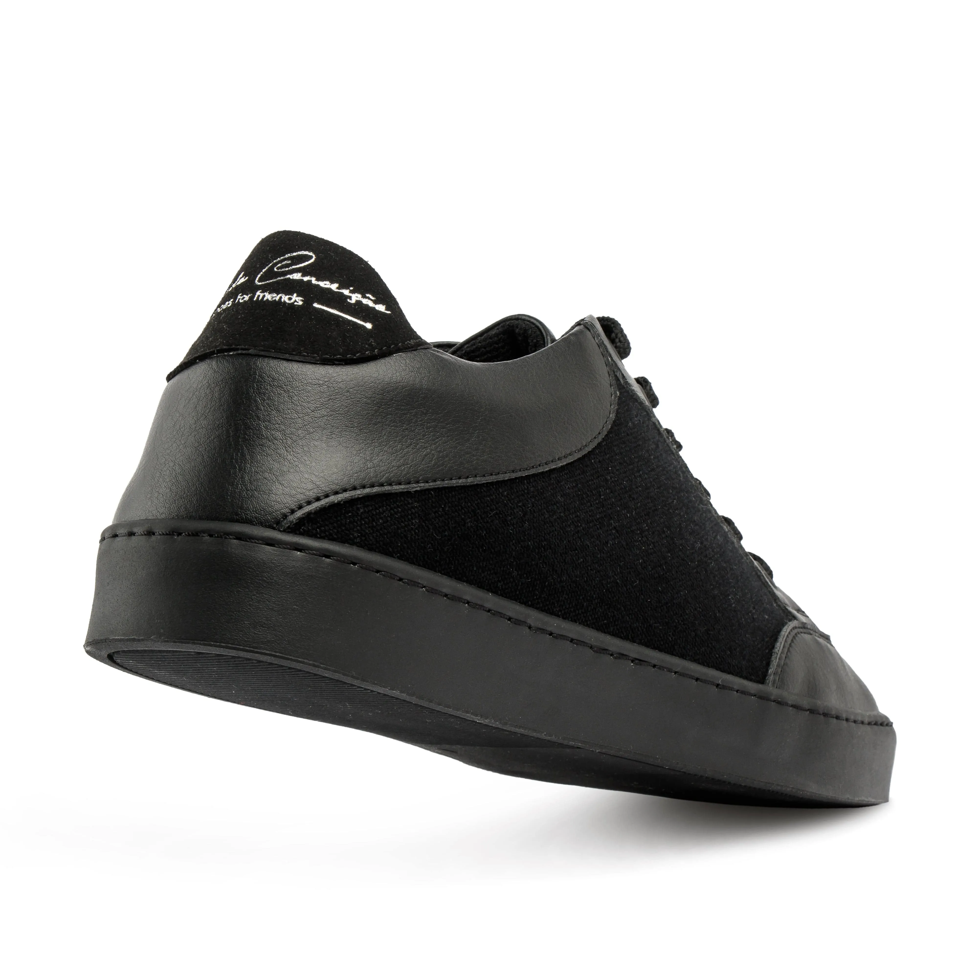 RC Recycled Vegan Leather Trainers | Off Black