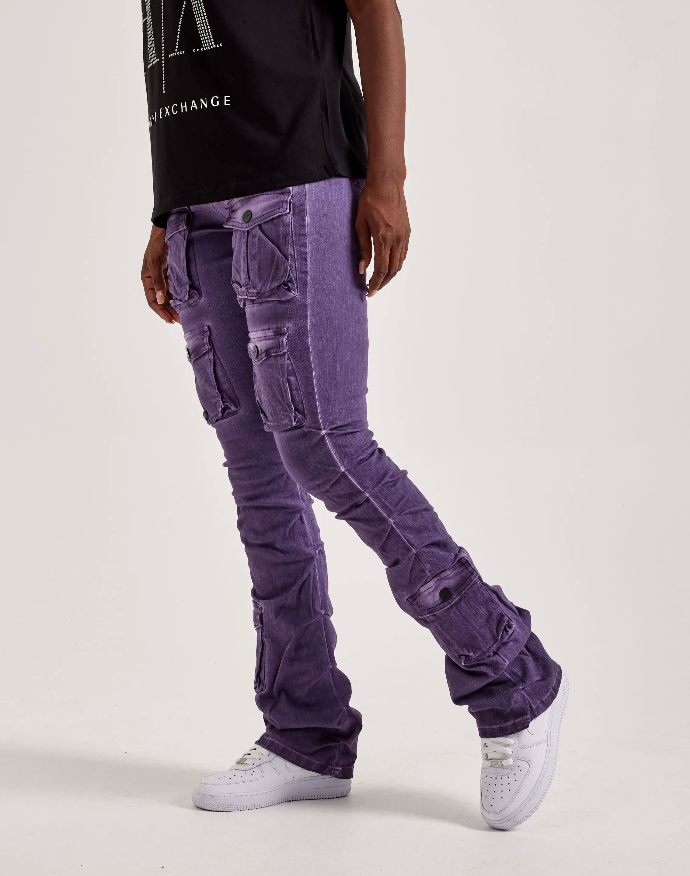 Smoke Rise High-Rise Stacked Cargo Pants