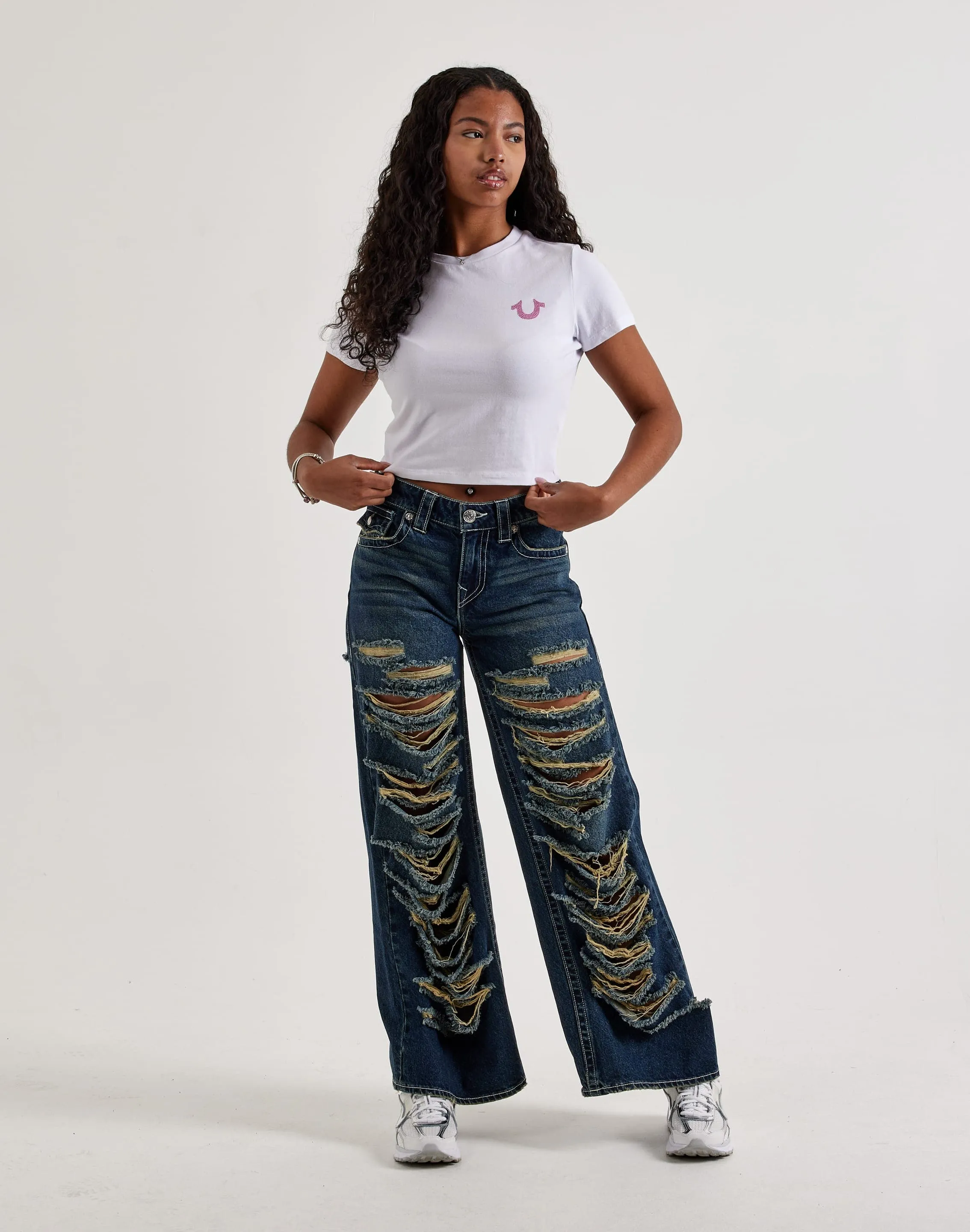 True Religion Crystal Buddha Baby Tee