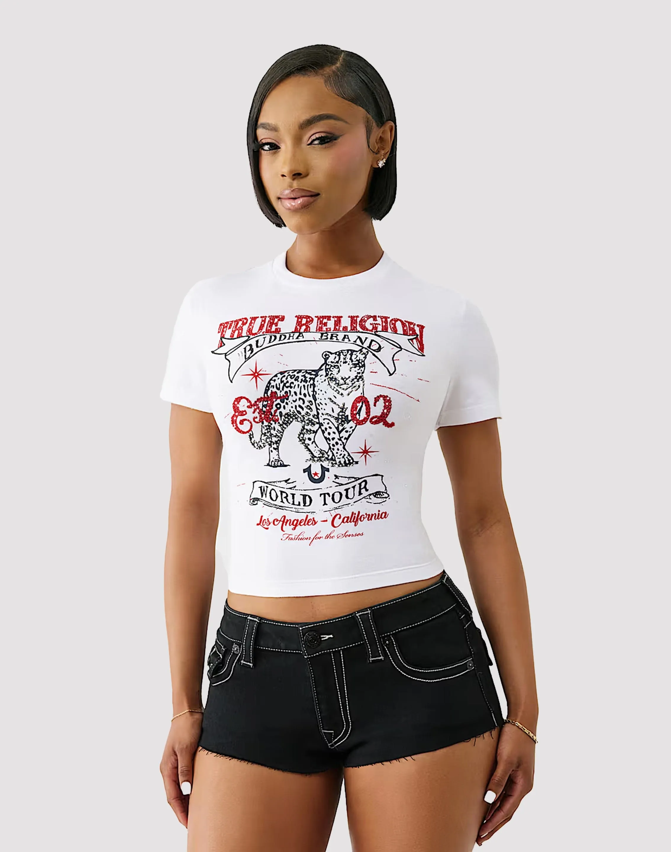 True Religion Crystal Leopard Tee