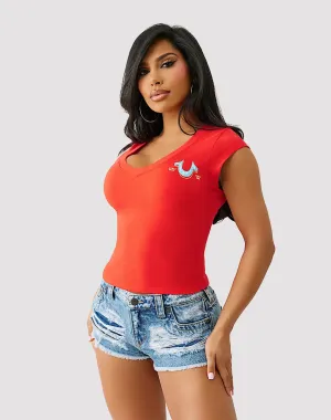 True Religion Crystal Plunge Tee
