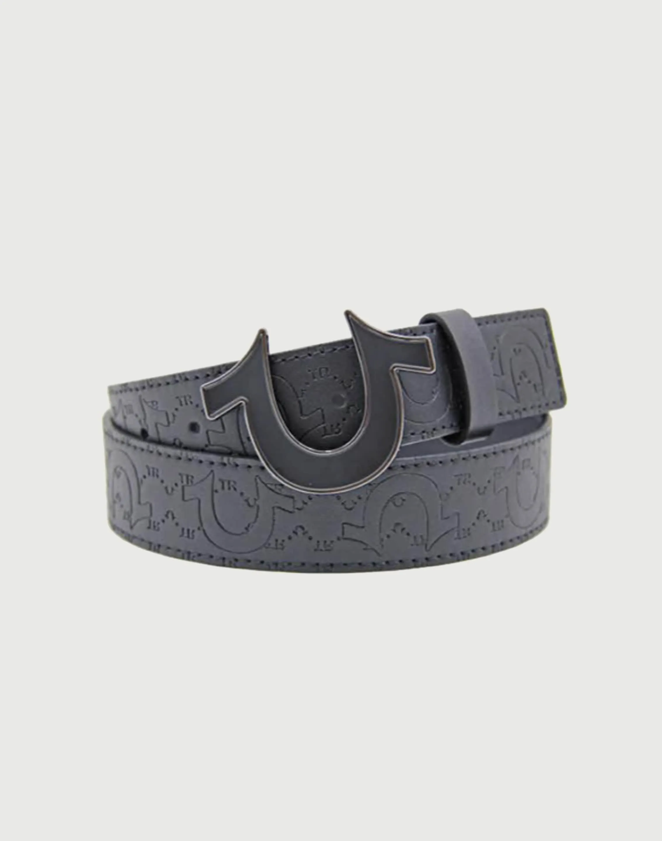 True Religion Embossed Horseshoe Enamel Buckle Belt