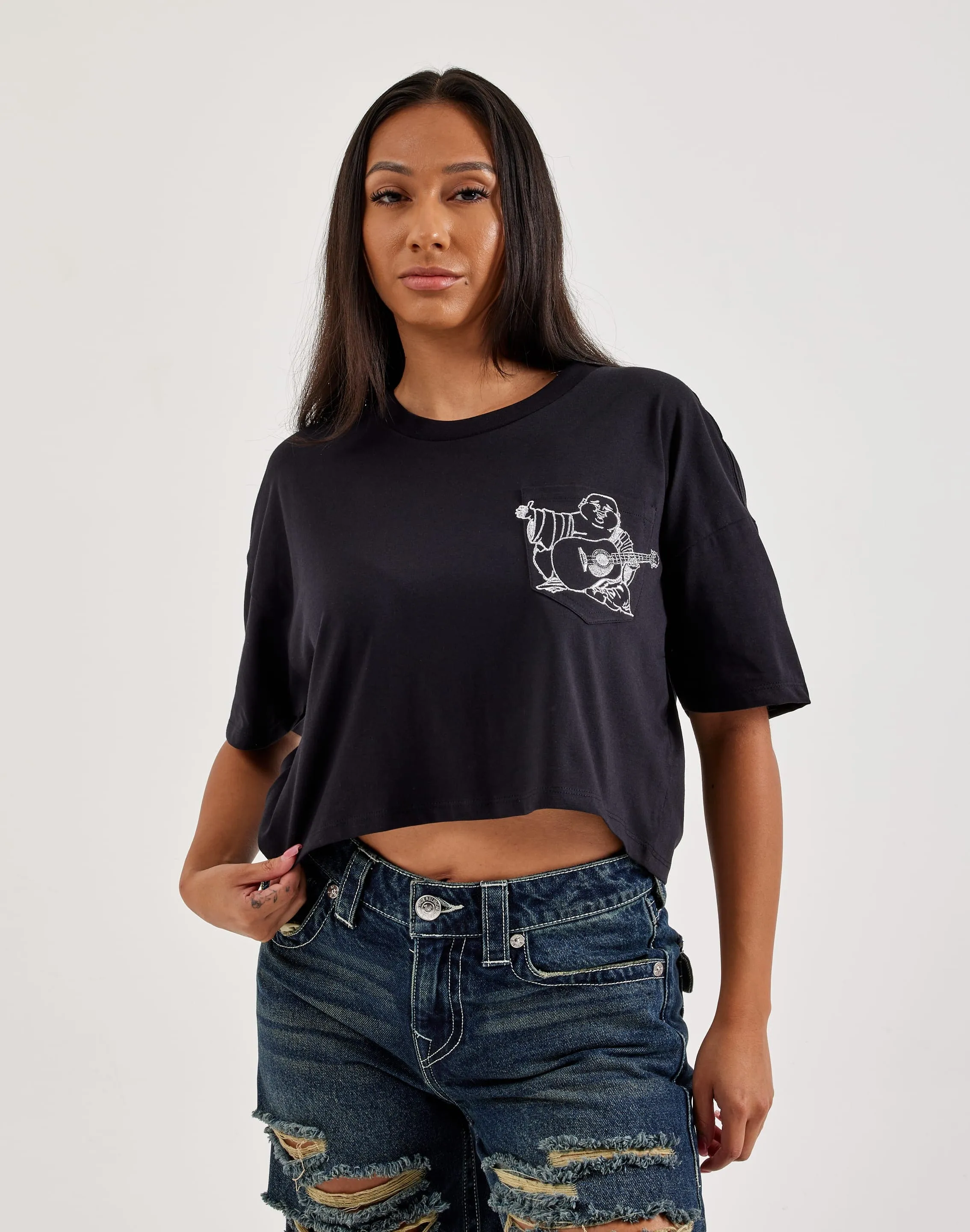 True Religion Embroidered Buddha Tee