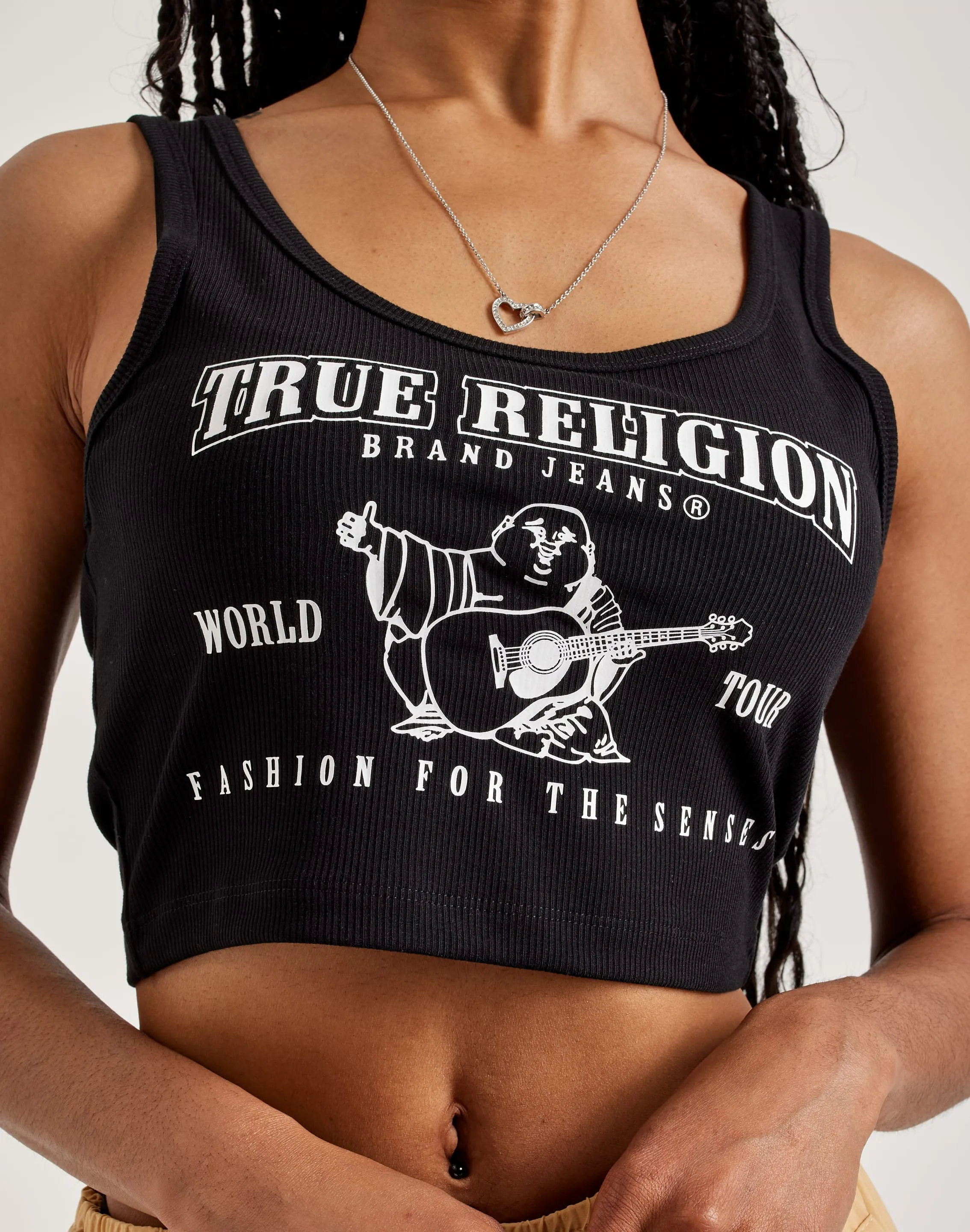 True Religion SRS Logo Crop Tank Top